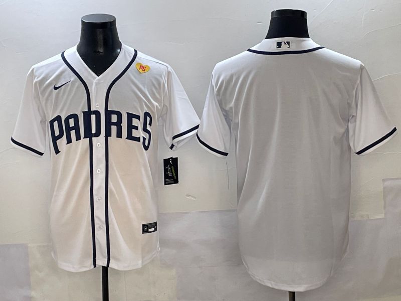 Men 2025 San Diego Padres Blank White Game Nike MLB Jersey style 7->san diego padres->MLB Jersey
